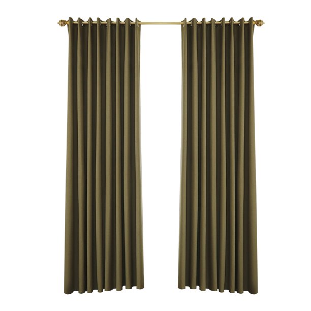 Moyouny Double Layer Solid Color Curtain Drapes Living Bedroom Thermal Insulated Blackout