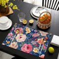 thumbnail image 3 of Pioneer Flower Floral Print Pattern Summer Placemats Table Placemats Set Of 6-Linen Kitchen Washable Placemats Table Mats 12x18 Inch Non-Slip Heat Resistant, 3 of 5