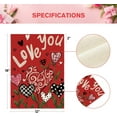 thumbnail image 5 of Jbralid Love You Valentines Day Garden Flag 12x18 Inch Outside Double Sided, Love Hearts Flowers Rustic Yard Outdoor Decorative Flag Red, 5 of 6