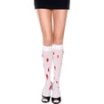 thumbnail image 2 of Music Legs Women's 5551-WHITE-RED Bloody Knee High Socks, White & Red, 2 of 2