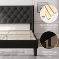 thumbnail image 6 of Feonase Queen Size Bed Frame with Upholstered Wingback Headboard,Button Tufted Platform Bed and Heavy Duty Wooden Slats Support,Easy Assembly, Noise-Free,No Box Spring Needed, Black, 6 of 7
