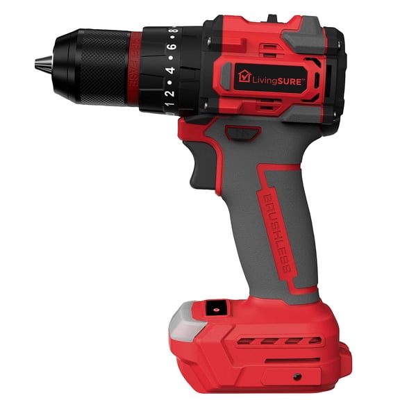 Cordless Drill by LivingSURETM 20V Cordless Drill/Driver, Electric Screwdriver Lightweight Ergonomic Design Rechargeable - Battery Not Included
