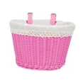 thumbnail image 2 of Cestas para bicicleta infantil, cestas para triciclo, accesorios tejidos para manillar de niños y niñas. Rosa, 2 of 9