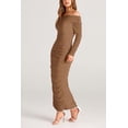 thumbnail image 3 of Vestido Maxi Ajustado PRETTYGARDEN con Hombros Descubiertos y Fruncido M, 3 of 8