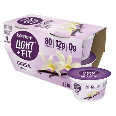 Dannon Light   Fit Vanilla Flavored Greek Fat Free Yogurt Pack, 5.3 oz, 4 Count
