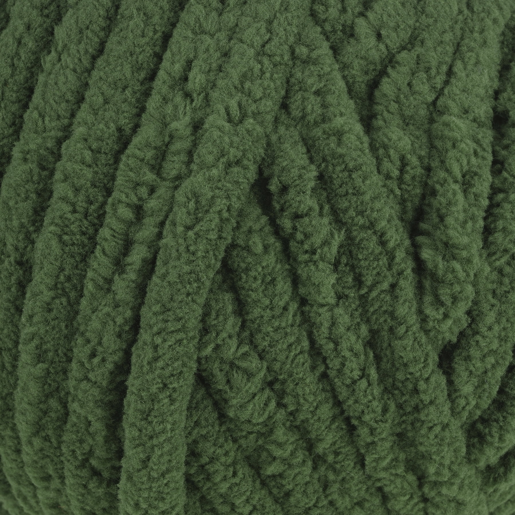(3 pack) Cuddly Chenille Eco Yarn by Loops & Threads - Yarn for Knitting - Crochet - Weaving - and Arts & Crafts - Green - Polyester - 10.5 oz