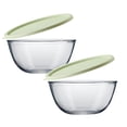 thumbnail image 1 of Leojiow 2Pcs Glass Mixing Bowls Large Glass Bowl With Lid Clear Bowl Glass Serving Bowl Glass Cooking Bowls For Kitchen Bread Storage Dishwasher Freezer And Oven 27X11Cm Clear, 1 of 6