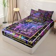 thumbnail image 2 of Homewish Cheerleading Theme Zipper Full Size Comforter Sets with Fitted Sheet and 2 Pillowcases For Girls,Cheerleader Silhouette Zipper Bedding Set,Black Reversible,4-Piece, 2 of 7