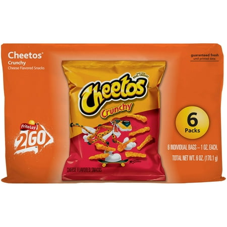 Cheetos Crunchy Cheese Flavored Snack, 6 Count, 1 oz Bags