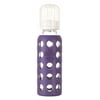 Lifefactory Glass Baby Bottle with Nipple and Protective Sleeve, Royal Purple, 3-6M, Stage 2, 9 Oz