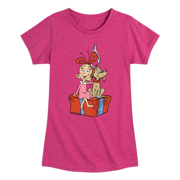 The Grinch - Max And Cindy Lou Present - Youth Girls Fitted Short Sleeve T-Shirt