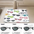thumbnail image 4 of Dish Drying Mat Absorbent Dish Drainer Kitchen Counter 15.7x11.8inch Dish Drying Pad for Countertops, Sinks, Draining Racks Cartoon Sunglasses Pattern, 4 of 9