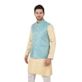 thumbnail image 3 of eloria Men's Nehru Jacket Waistcoat Indian Waistcoat Blazer Jacquard Jacket, 3 of 7