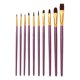 thumbnail image 1 of EeaseMX Juego de 10 pinceles profesionales para acuarela y óleo, kit de pintura para estudiantes y artistas (mango morado)., 1 of 7