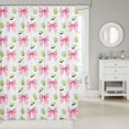 thumbnail image 2 of Manfei Coquette Bowknot Shower Curtain 72Wx78L,Cartoon Cucumber Print Bath Curtain, 2 of 5