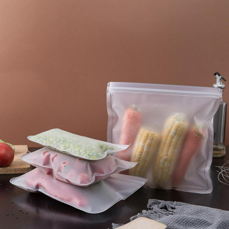 Reusable Food Storage Bags PEVA Ziplock Bags Snack Bags Sandwich Bag  Leakproof Freezer Bag for Kitchen