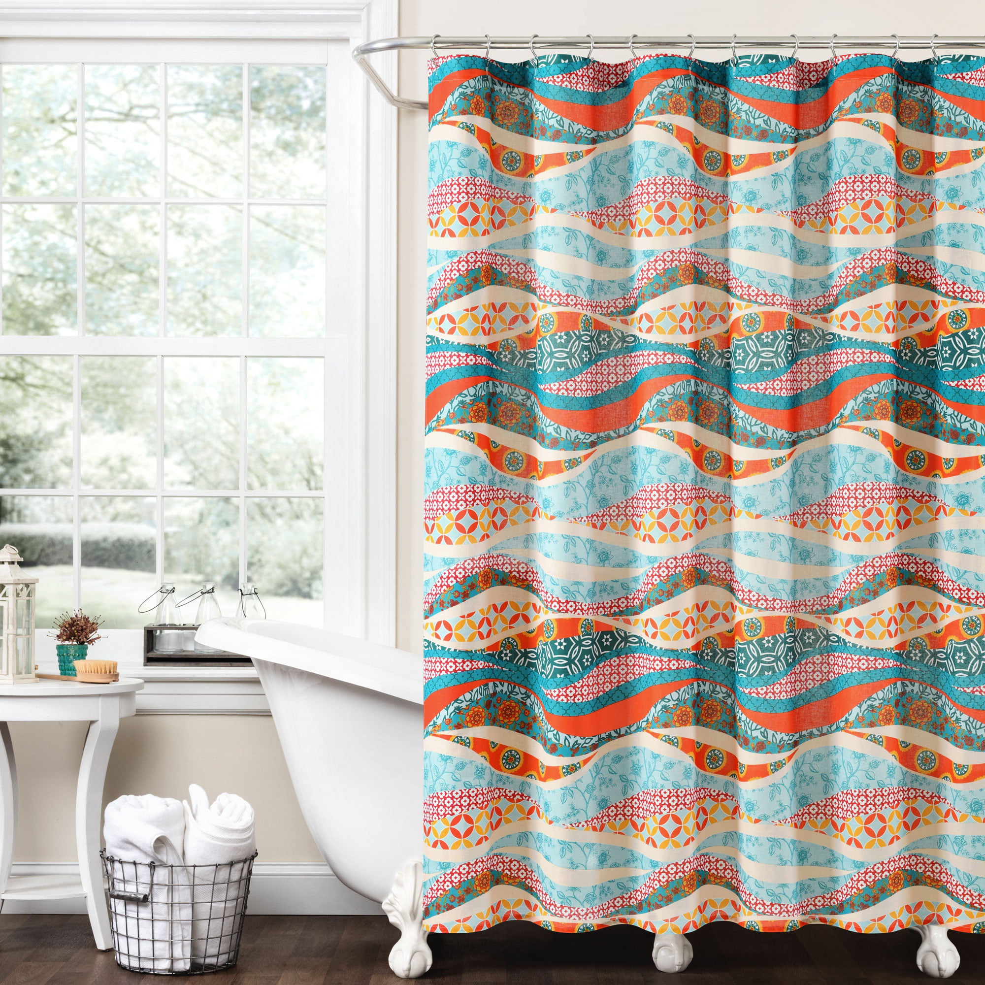 72x72'' Egyptian nobility Bathroom Shower Curtain Waterproof Fabric & 12 Hooks 