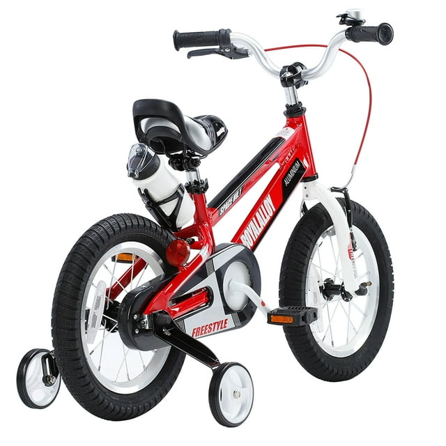 RoyalBaby Space No. 1 Freestyle Vélo pour Enfants de 16 Pouces avec Roues Stabilisatrices, Rouge