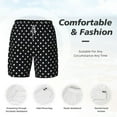 thumbnail image 3 of Mens Swim Trunks Black Polka Dot Quick Dry Board Shorts with Compression Liner, 3 of 6