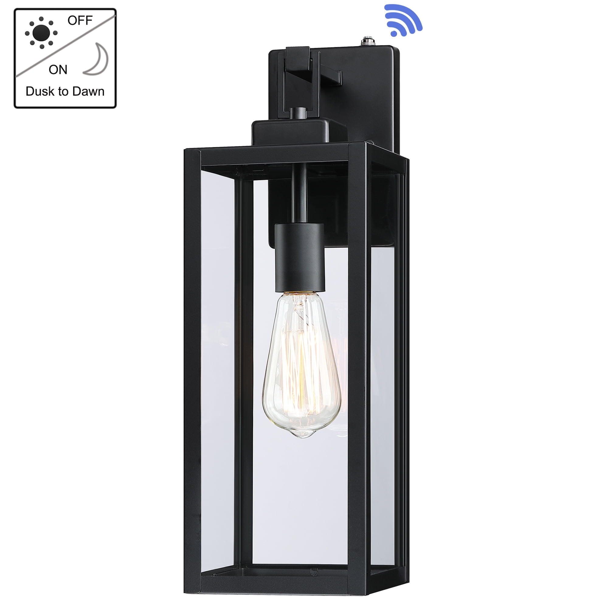 17.62"H Outdoor Wall Light Dusk to Dawn Outdoor Lighting Porch Light Fixture with Clear Glass