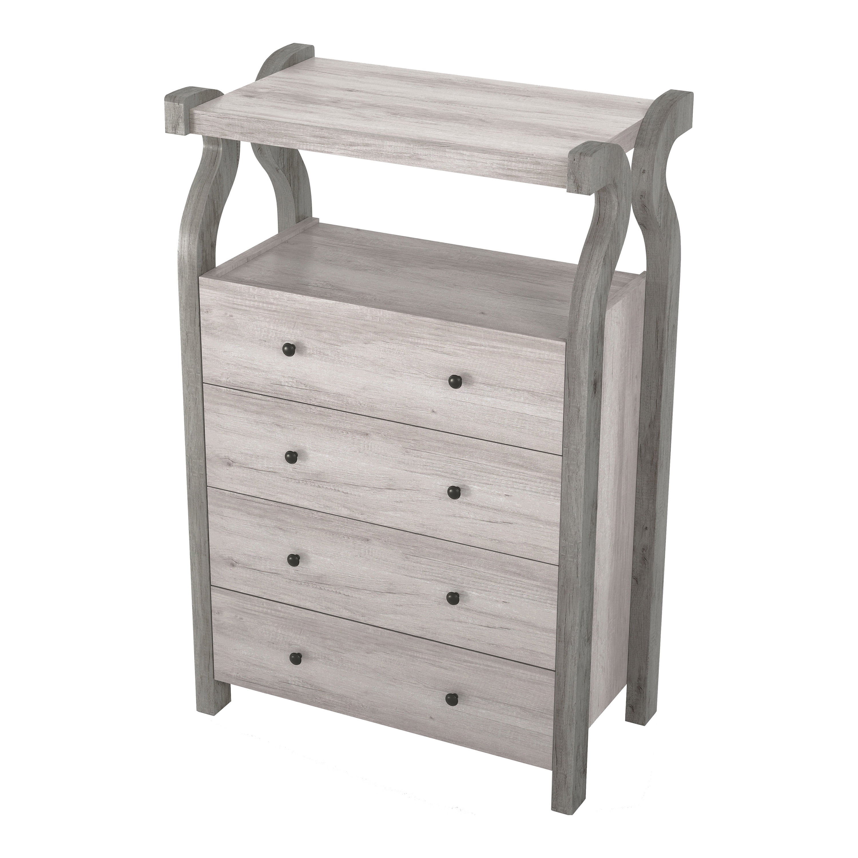 Furniture of America Draste 4-Drawer and 1-Shelf Wood Coastal White Chest