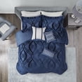 thumbnail image 3 of Home Essence Morgan 7 Piece Velvet Comforter Set, Queen, Navy, 3 of 14