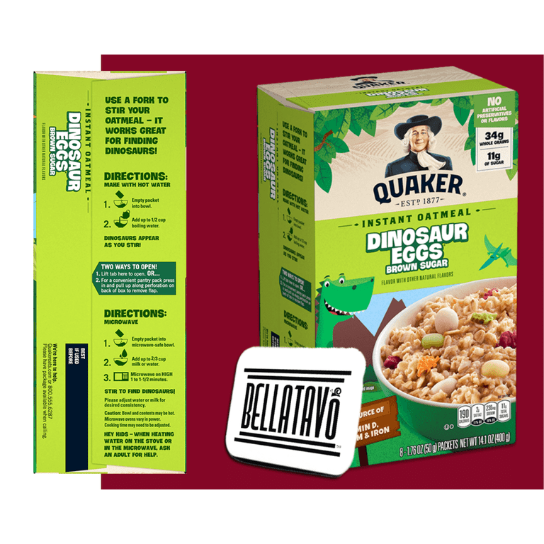 Quaker Instant Oatmeal, Dinosaur Eggs Brown Sugar, Oz,
