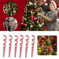 thumbnail image 4 of Giyblacko Christmas Hanging Ornaments 6 Pcs Christmas Lollipop Ornament Plastic White and Red Candy Cane Decorations Christmas Tree Decor, 4 of 5