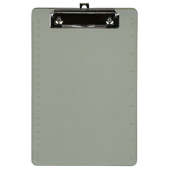 JAM Paper Mini Plastic Clipboards, 6 x 9, Smoke Gray, 1 Pack