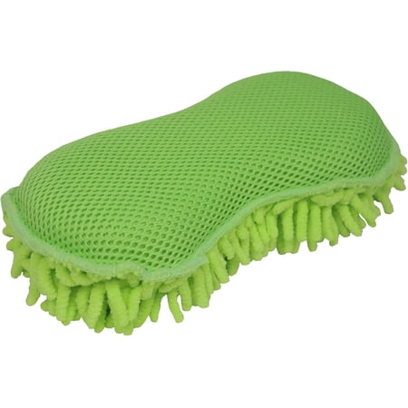Eurow Detailer&rsquo;s Preference Microfiber Car Wash Sponge for Auto Detailing RV Boat Motorcycle Double-Sided with Chenille and Scour Scrubber Scratch-Free Lint-Free Super Absorbent Reusable