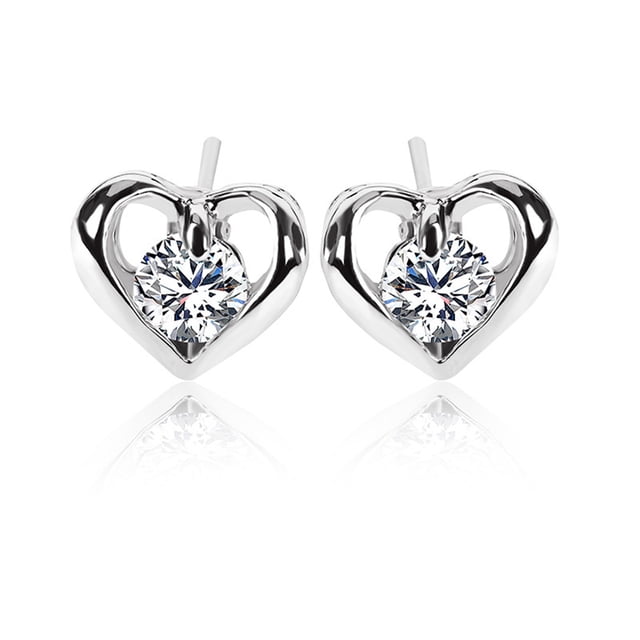 Fiudx Pendientes de Corazón de Circonita y Diamante de Metal de Moda, Nuevos y Elegantes.