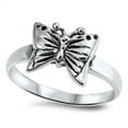thumbnail image 1 of Antiqued Butterfly Friendship Animal Ring .925 Sterling Silver Band Jewelry Female Male Size 4, 1 of 4
