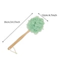 thumbnail image 5 of Trianu Loofah Sponge Back Scrubber, Exfoliating Luffa Pouf on a Stick, Bath Sponge Lufa Shower Brush with Wooden Long Handle for Men & Women (Green), 5 of 8