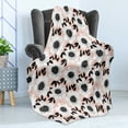 thumbnail image 4 of Flower Soft Flannel Fleece Throw Blanket, Floral Pattern with Soft Pastel Toned Florets Graphic Motif Print, Cozy Plush for Indoor and Outdoor Use, 70" x 90", Pale Pink White Black, by Ambesonne, 4 of 5