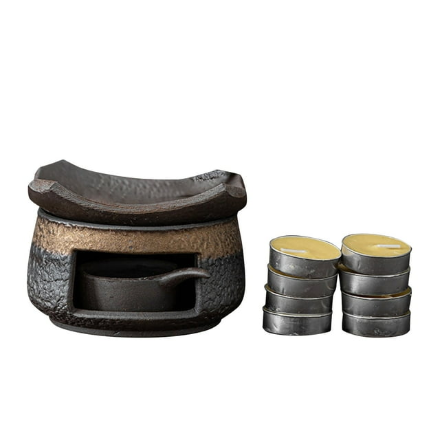 Hearth & Gear Ceramic Aromatherapy Burner For Home And Spa Light Scent Diffuser Holder Elegant Ceramic Burner And Tealight Censer Taper Candle Holders Wooden Candle Holders Centerpiece Candle Plates