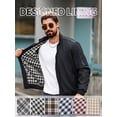 thumbnail image 7 of Colsmile Men's Bomber Jacket, Lightweight Casual Zip Up Windbreaker with Plaid Lining, 7 of 7