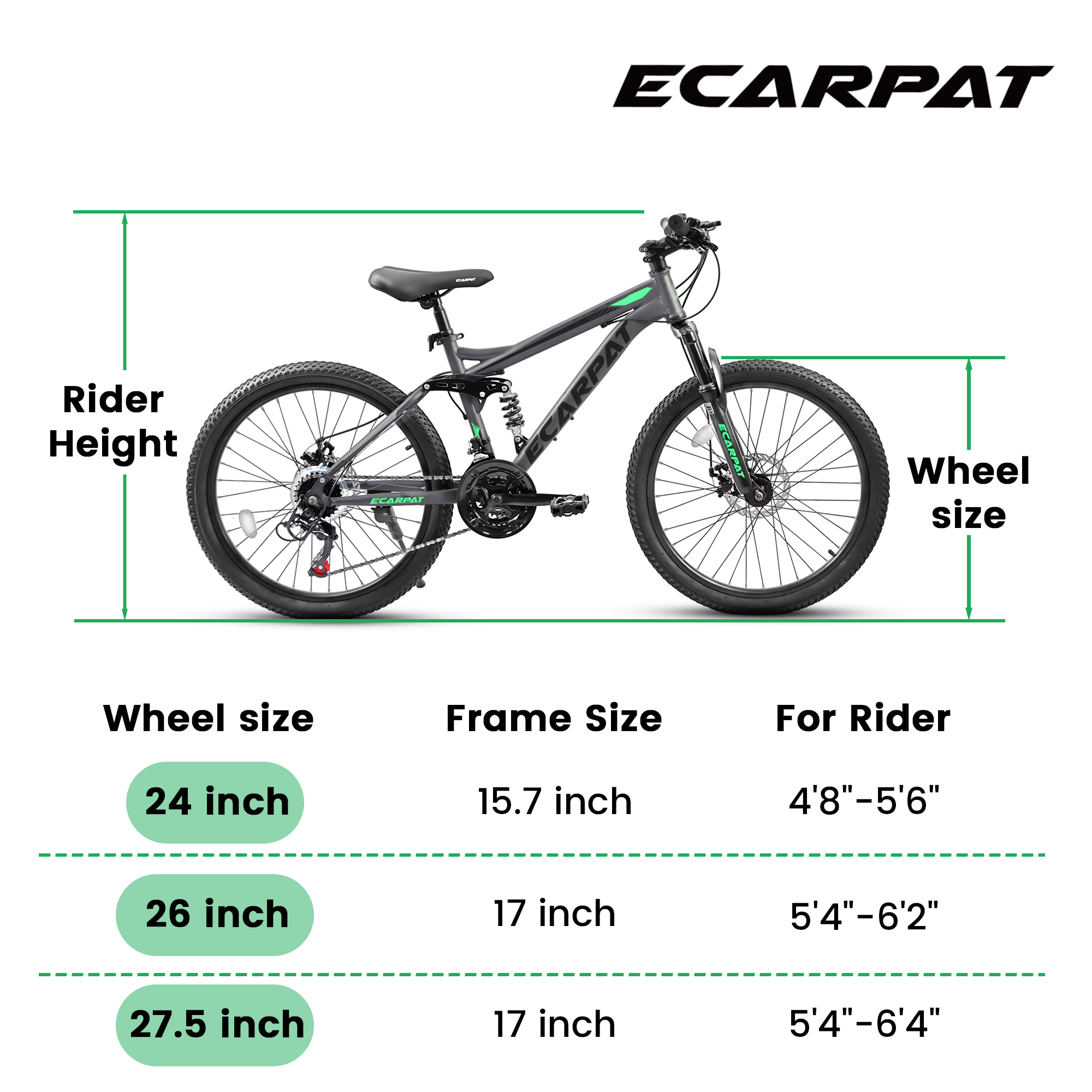 26 Inch Mountain Bike, 21-Speed Disc Brake, Front Fork Rear Shock Absorber Carbon Steel Frame Mountain Bike, Mens Womens Trail Commuter City Bicycles