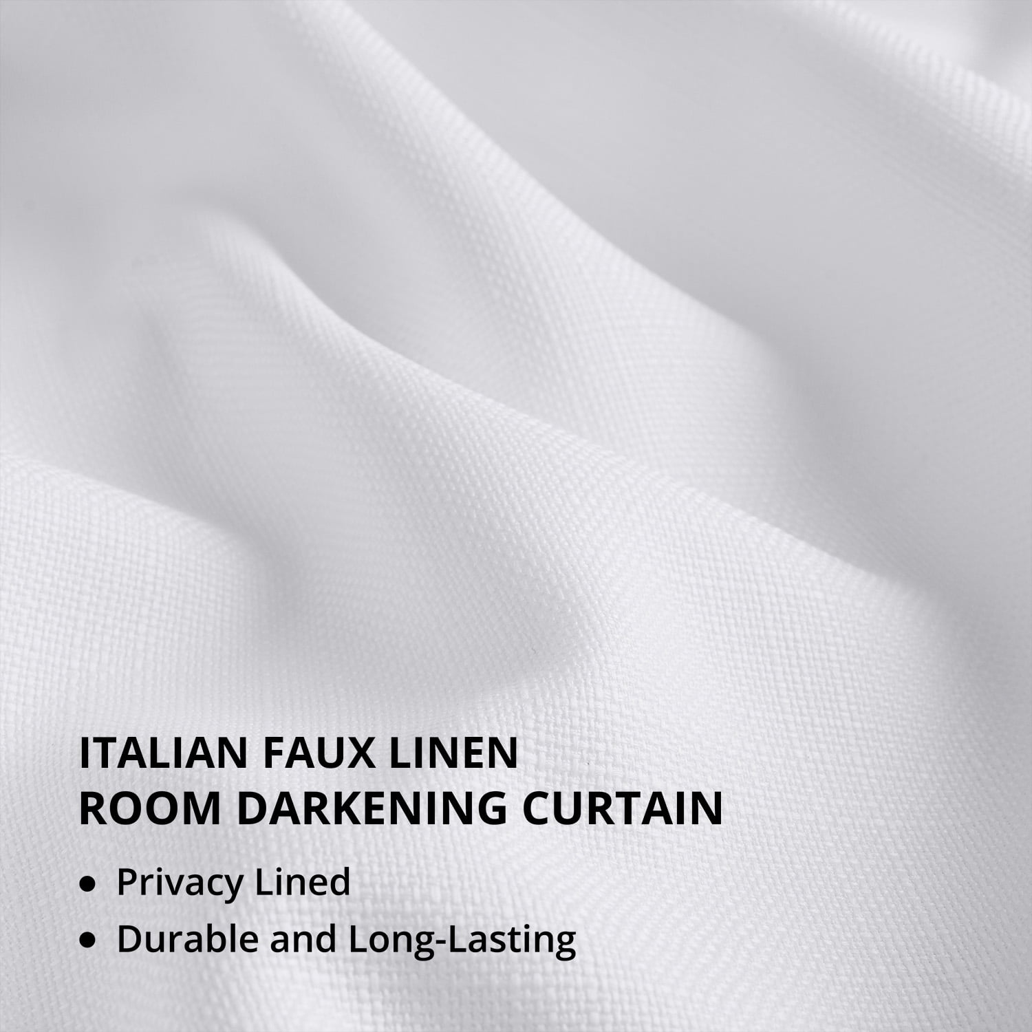 Half Price Drapes Dove White Faux Linen Room Darkening Curtains for Bedroom(1 Panel),50W X 84L