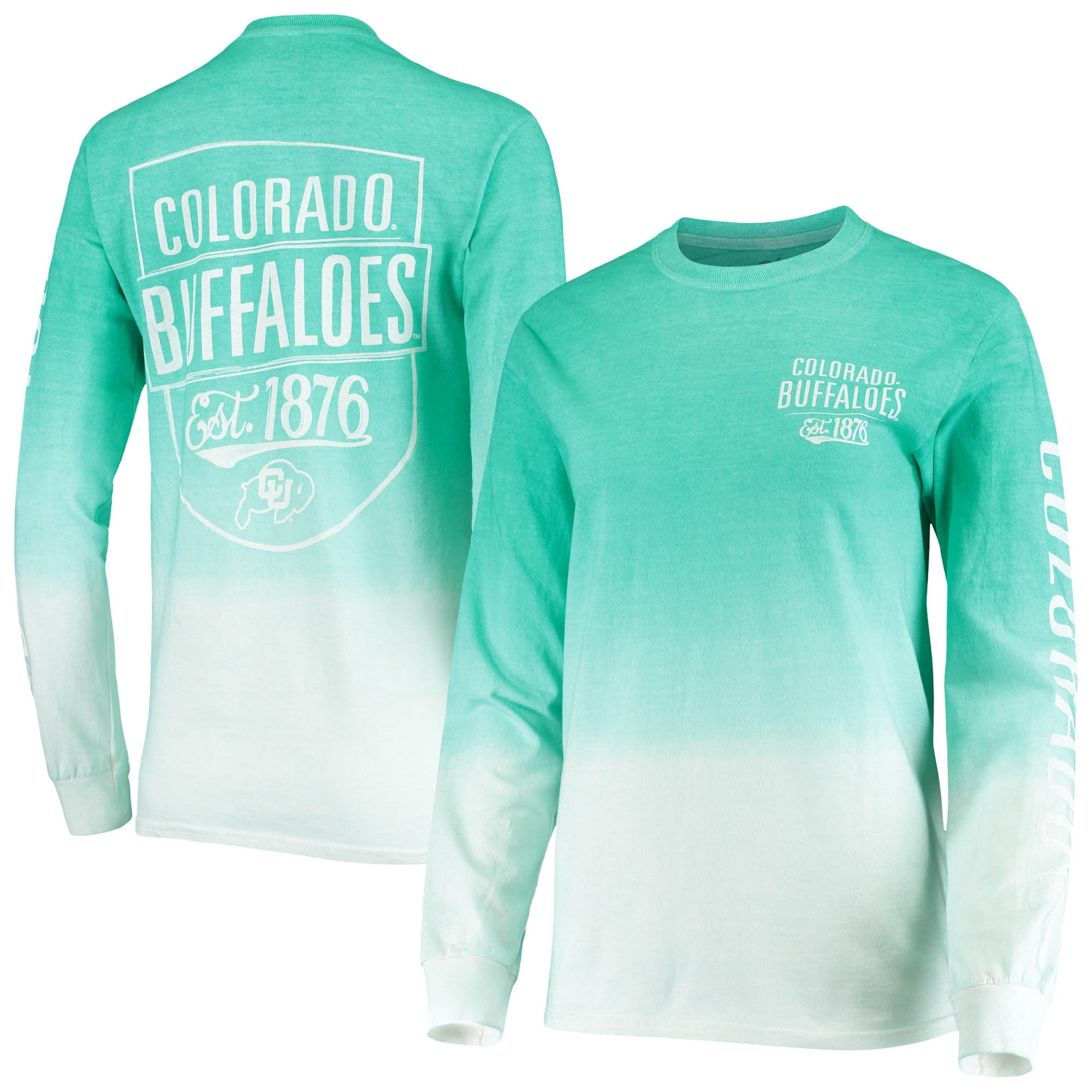 Dyed Ombre Long Sleeve T-Shirt - Teal 
