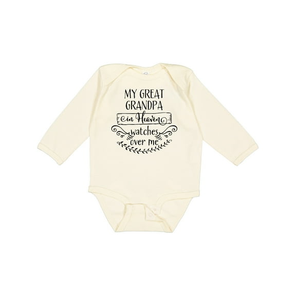 Inktastic My Great Grandpa in Heaven Watches over Me Boys or Girls Long Sleeve Baby Bodysuit