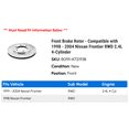 thumbnail image 2 of Front Brake Rotor - Compatible with 1998 - 2004 Nissan Frontier RWD 2.4L 4-Cylinder 1999 2000 2001 2002 2003, 2 of 2