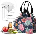 thumbnail image 4 of Pioneer Flower Floral Print Pattern Drawstring Lunch Bag Women - Drawstring Lunch Bag Insulated for Work Office - Stain-Resistant Large Lunchbags for Women with Multi-Pockets, 4 of 6