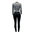 thumbnail image 4 of LovelyWholesale Long Sleeve Round Neck Round Neck Geometric Print Women's Jumpsuit, 4 of 5
