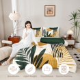 thumbnail image 3 of Homewish Mid-Century Plants Print Twin Comforter Sets,Boho Lines Art Bedding Set,Cream,Light Gray Reversible,2pcs,1 Comforter and 1 Pillowcase, 3 of 7