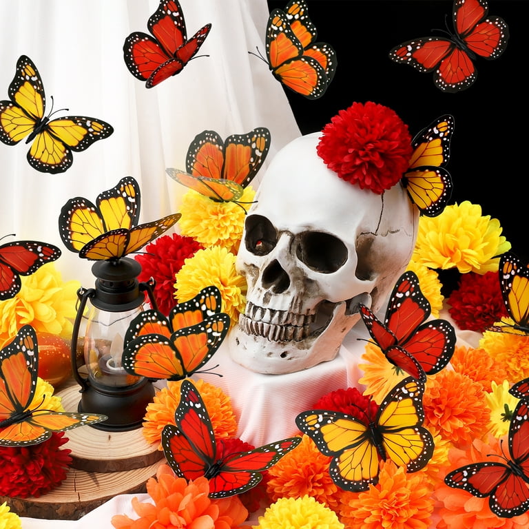 Ayieyill 40 Pcs Monarch Butterfly Decorations Orange Butterflies for Crafts  Premium Fake Butterflies Dia De Los Muertos Decor Wall Decor for Room,  Home, Wedding, Party (4.72''L x 3.1'' H) 