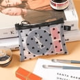thumbnail image 1 of Bolsa de maquillaje de malla con forma de corazón para niñas, portátil, de gran capacidad, transpirable, para guardar pintalabios, 1 of 6