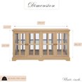 thumbnail image 2 of 59.05" W LED Curio Cabinet with 7 Color Lights, Vintage Glass Display Cabinet with 4 Glass Doors and Adjustable Shelves, Wooden China Case with Smartphone-Controlled for Living Room (Oak), 2 of 9