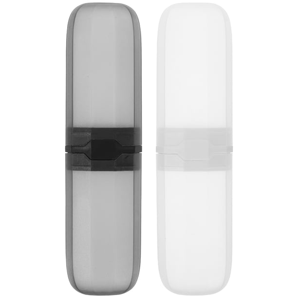 GOOHOCHY Estuche portátil para cepillos de dientes, 2 unidades, para viajes, desmontable, con tapa, moderno y pequeño soporte para pasta de dientes para senderismo.