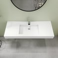 thumbnail image 3 of 47" Wall Mount Rectangle Vessel Sink with Faucet Hole, Solid Surface Bathroom Vessel Sink, 3 of 9