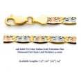 thumbnail image 2 of 14k Solid Tri Color Italian Gold Valentino Star Diamond Cut Chain Link Necklace 4.2mm 22", 2 of 3